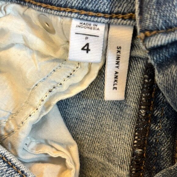 Loft Skinny Ankle Jeans Asymmetrical Hem Womens Size 4 Petite - Picture 6 of 9